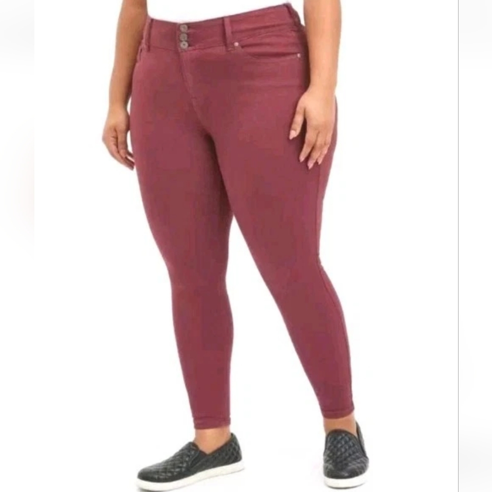 Torrid Cropped Jegging Jeans Plus 4X 26 48/24 High Waisted Summer Wine Red Nwt